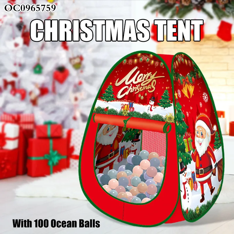 Christmas Theme Ocean Ball Pool Game Kids Baby Play Toy Tent House Indoor Kids Pop up Children Playhouse