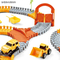 Battery Powered Engineering Truck Flexible Assembly Changeable Track Rail Car Parking Lot Slot Gift Toys for Boys Wholesale
