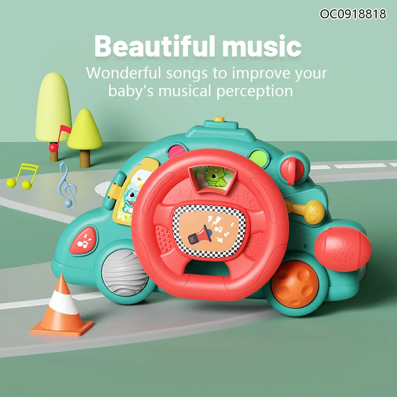 Children Interactive Plastic Education Electric Plastic Racing Adventure Steering Wheel Toys for Children