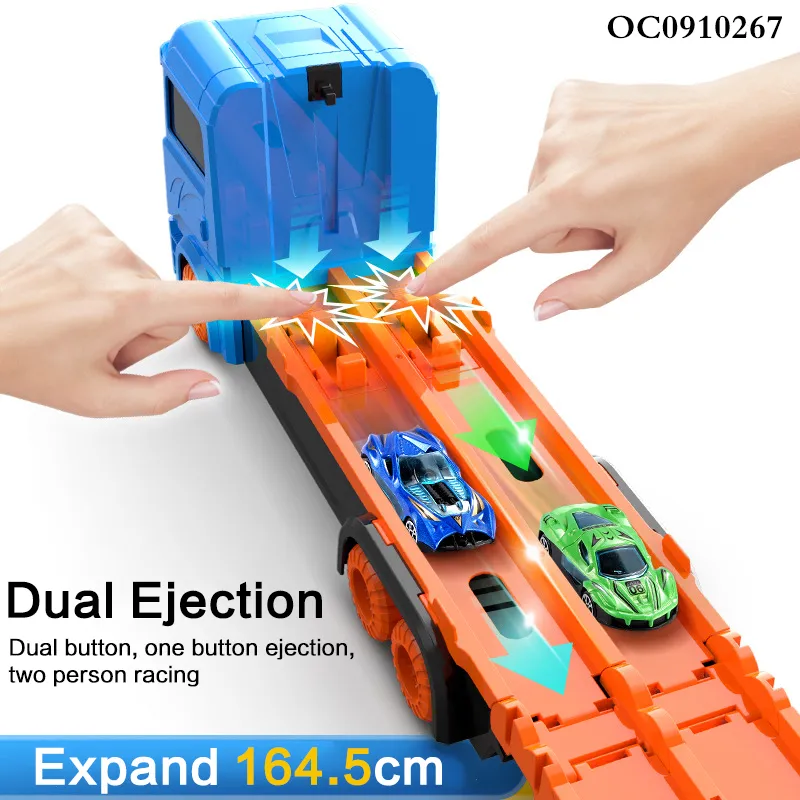 Custom Ejection Fold Metal Transportation Storage Container 3 Layer Truck Model Car Mini Vehicle Toy for Kids Alloy Diecast Toys