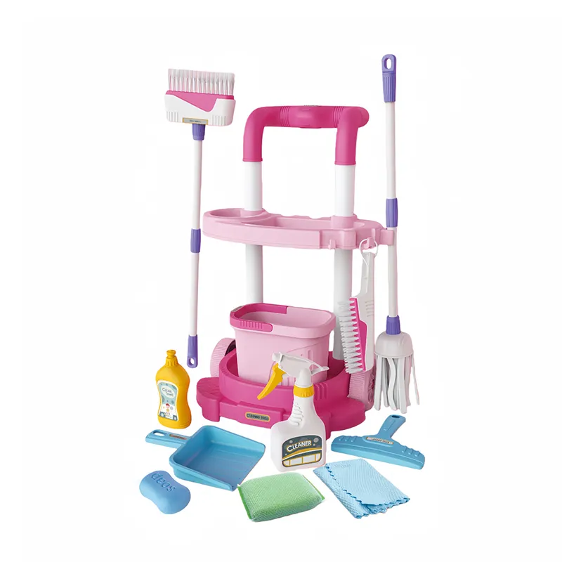Wholesale Plastic Educational Pretend Plastic Children House Play Cleaning Gift Set for Kids