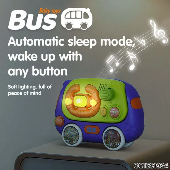 Children Educational Montessori Steering Wheel Battery Operated Lighting and Musical Educational Toy for Baby