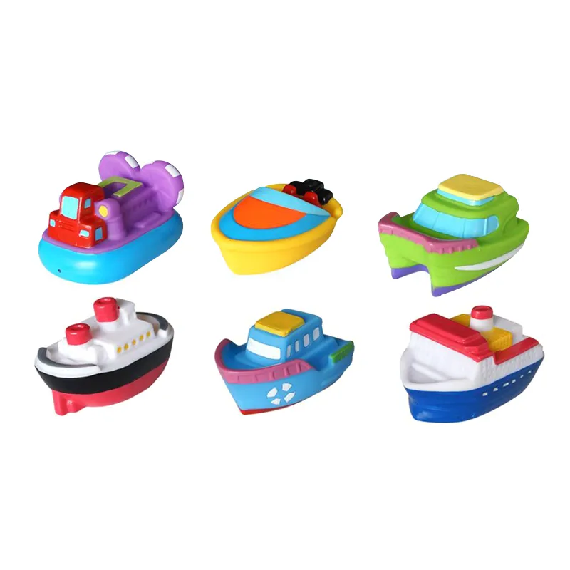 Wholesale Baby Shower Montessori Hot Silicone Animal and Floating Boats Water Spray Rubber Bath Toy