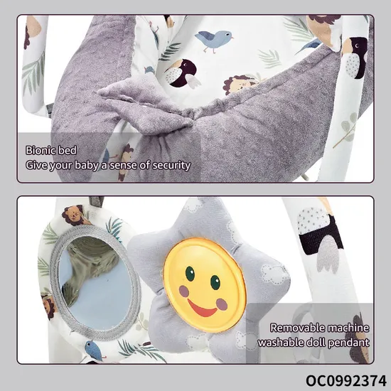 Non-Toxic Eco Friendly Baby Gym Soft Play Mat Foldable Musical for Floor Activity Play Mat with Hanging Rattles