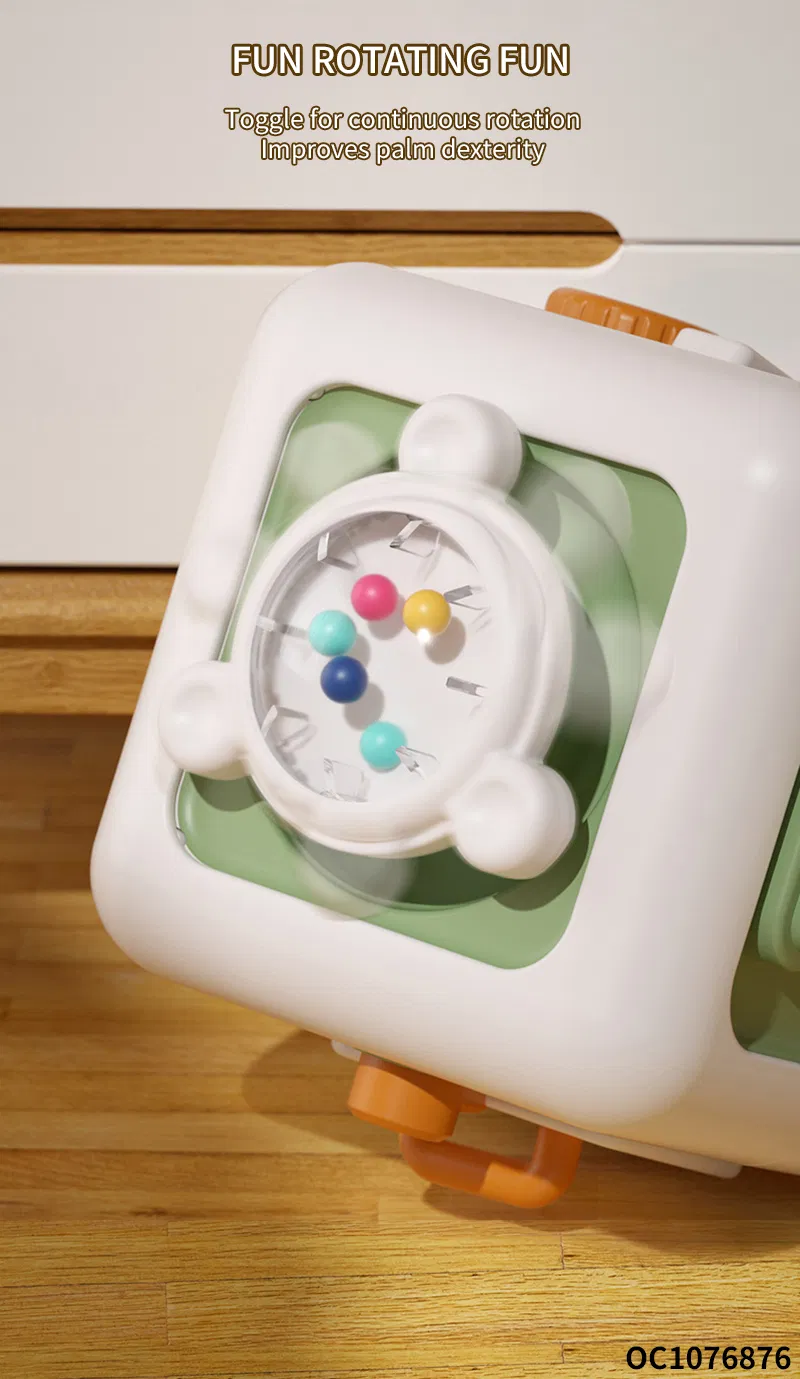Competitive 6 Sides Musical Square Early Learning Cartoon Board Game Busy Activity Cube for Toddler 8 in 1 Montessori