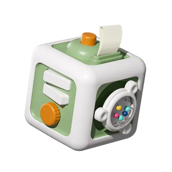 Competitive 6 Sides Musical Square Early Learning Cartoon Board Game Busy Activity Cube for Toddler 8 in 1 Montessori