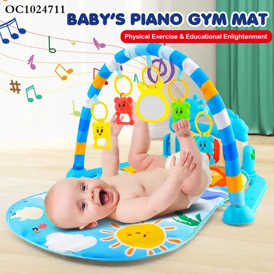 Hot Selling Newborn Pedal Musical Piano Creative Training Play Gym Soft Safe Mat Activity with Hanging Toys