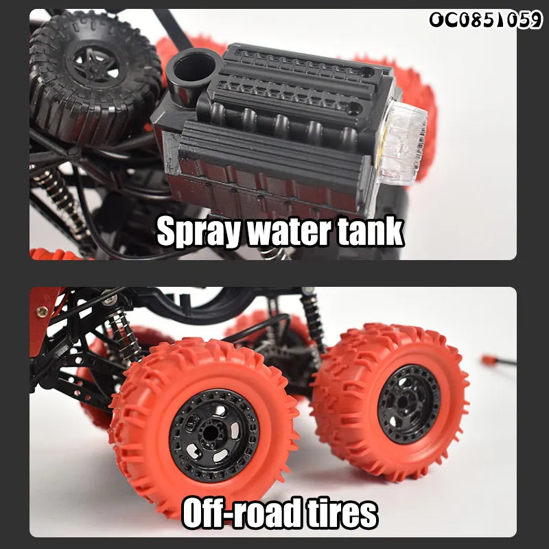 Climbing OEM 6 Wheels RC Alloy Small Spray Stunt 1: 14 Model Car