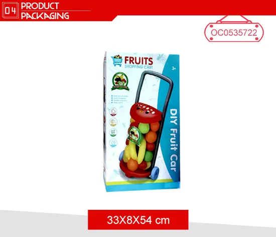 22 Pieces Kitchen Cutting Vegetables Plastic Fruit Food Toy with Cart