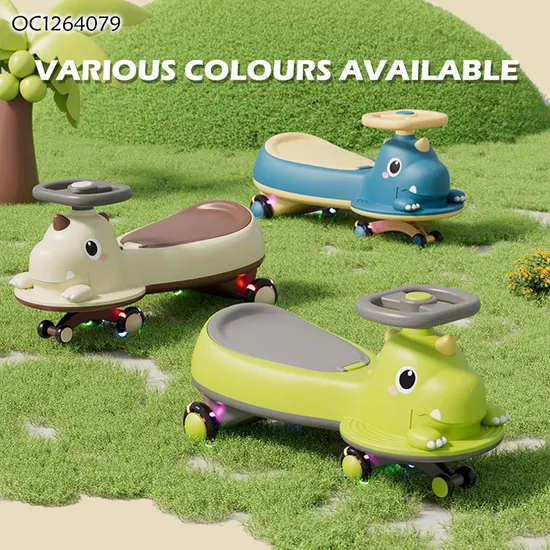 Good Quality Dinosaur Design 360 Degree Rotating Plastic Electric Baby Swing Car Ride on with Music and Flashing Light Wheels