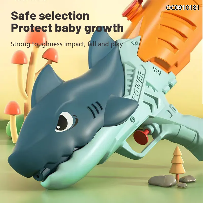 New Arrival Plastic Shark Shape Small Cheap Water Outdoor Shooting Gun Water Gun Toy Set for Boys