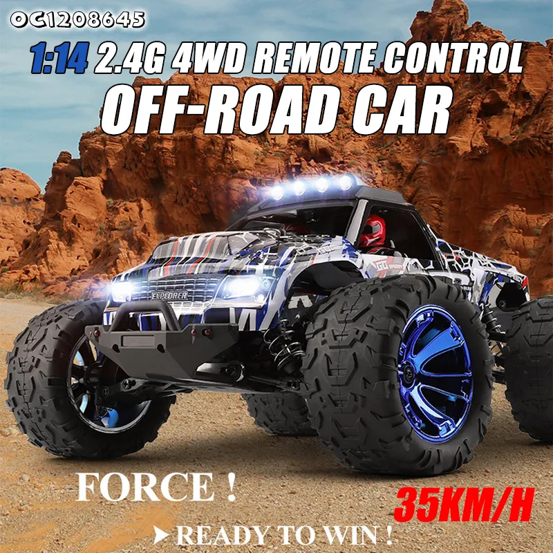 4 Wd 1: 14 Scale Remote Control RC Toy Electric High Quality Car off Road Vehicle Toys Car with LED Flash Light