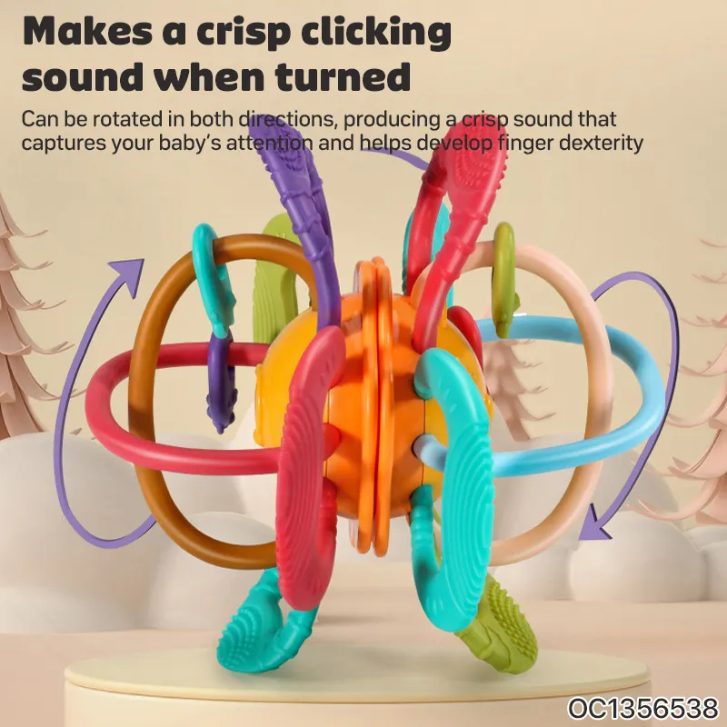 Easy Grip BPA Free Baby Goods Product Silicone Teething Soft Activity Cube Gift Box Set Newborn Soft Sensory Toys Chewing Teether for Baby