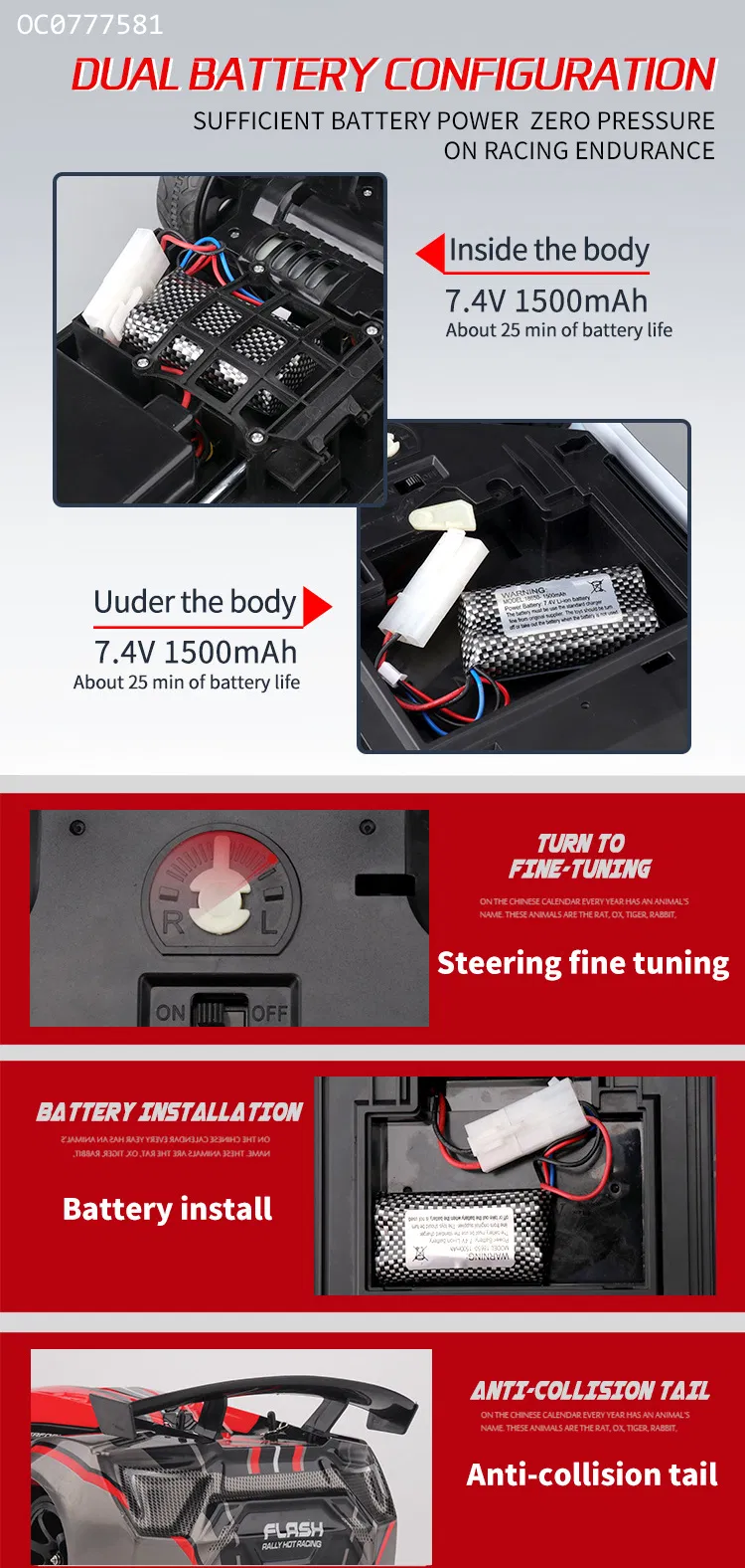 4WD High Quality Remote Control Drift 1: 10 RC Race High Speed Stunt Car Toy