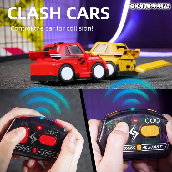 Interactive 2 Players RC Game Battle Indoor Bumper Car Toys for Kids with Remote Control RC Cars with Playing Football Mode