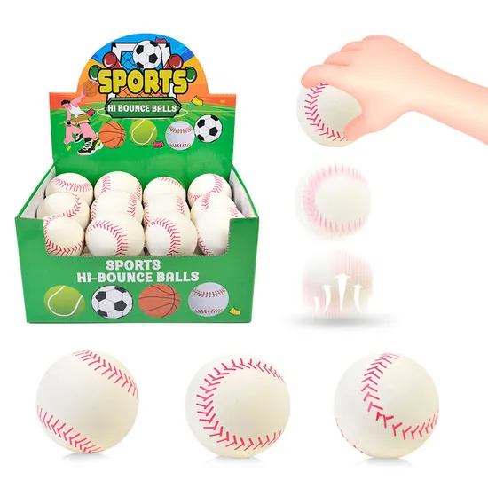 24PCS Cheap Toys Wholesale Rubber Baseball Stress Relief Squeeze Toys Stress Ball for Adults Kids