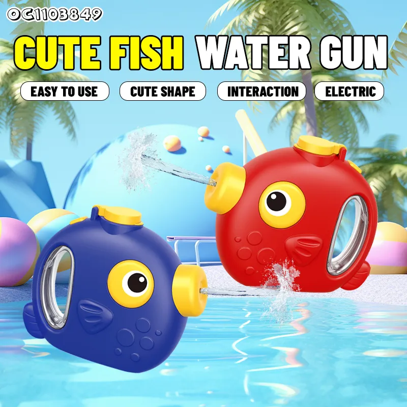 Kids Summer Handheld Water Shooting Outdoor Custom Logo Plastic Fish Shape Water Gun Toy for Garden Swimming Pool