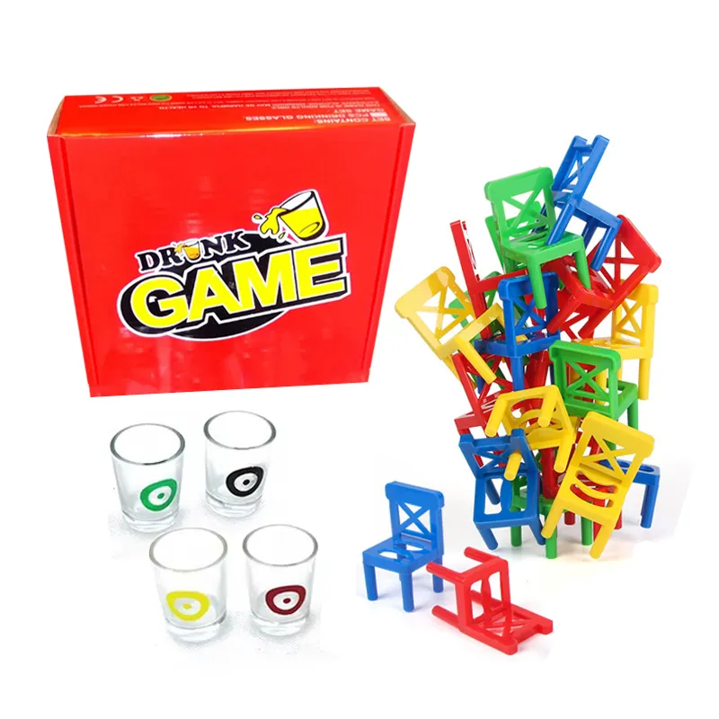 Hand Eye Coordination Balance Training Interactive Toys Creative Plastic Stacking Chair Party Drinking Games