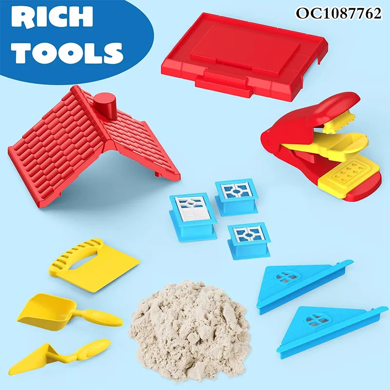 DIY Plastic Sand Castle Building Block Toys Building Materials for House Construction Game with Magic Sand