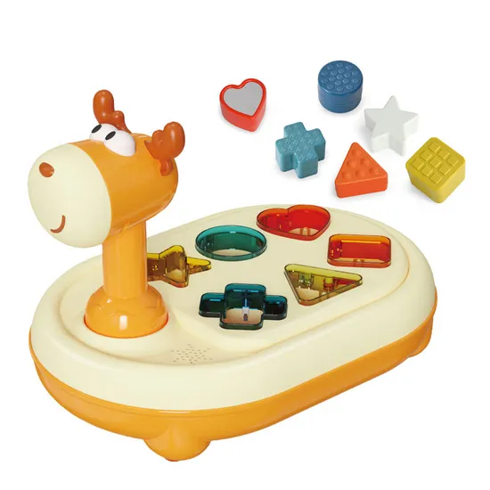 Plastic Geometric Shape Electric Musical Cognitive Sensory Educational Toy with Light