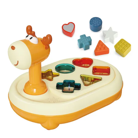 Plastic Geometric Shape Electric Musical Cognitive Sensory Educational Toy with Light