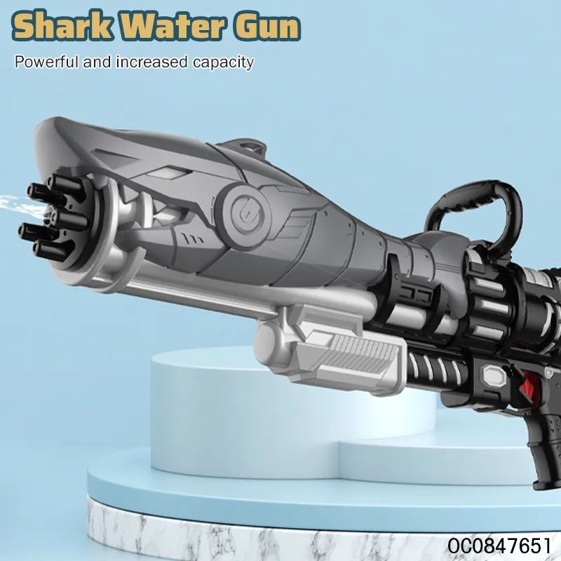 Summer Shooting Cool Shark Children Wholesale Plastic High Pressure Toy Water Gun for Kids
