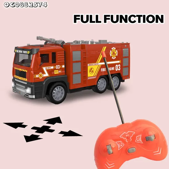 Truck Model 1: 24 Scale RC Lighted up Remote Control Mini Fire Fighting Electric Toy Car