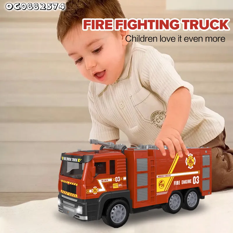 Truck Model 1: 24 Scale RC Lighted up Remote Control Mini Fire Fighting Electric Toy Car