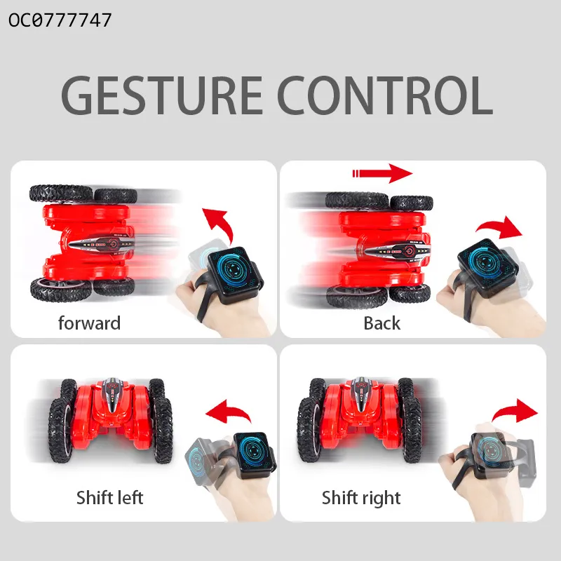 Low Price Kids Remote 4WD Watch Control RC Stunt Car 360 Rotating Toys Car