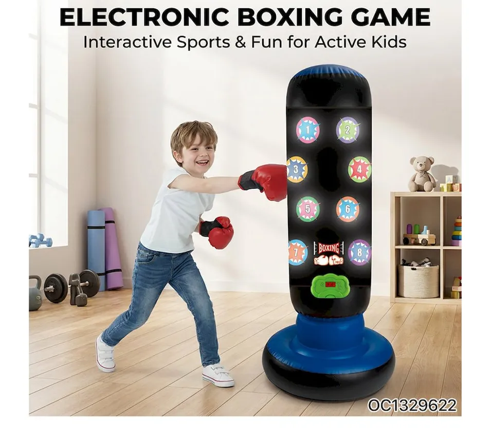 Children's Interactive Musical Inflatable Boxing Punch Bag Toy for Kids Indoor Sports