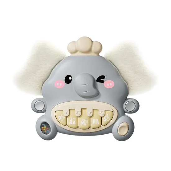 Trending Products 2026 New Arrival Baby Stuffed Animal Hanging Musical Sound Electronic Piano with Teether Soft Plush Rattle Toy