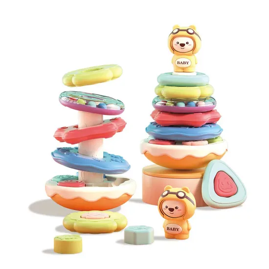 New Stacks of Circles Silicone Stacking Ring Stem Learning Other Baby Toys