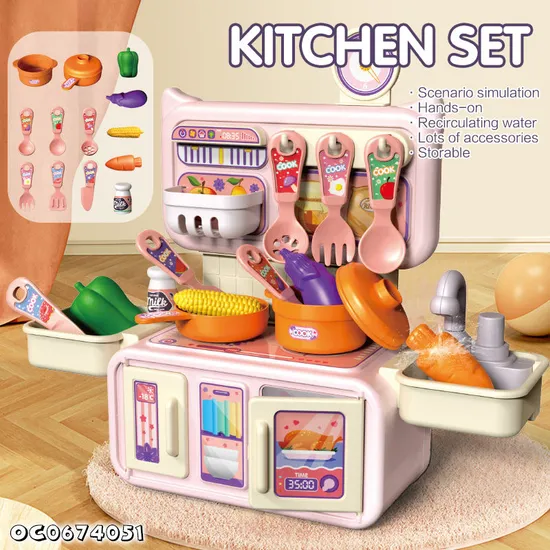 Custom Small Kitchen Appliances Sink Cooking Unboxing Simulation Food Vegetable Toys with Running Water for Kids Cheap