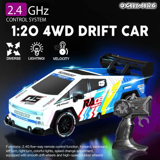 1: 20 Model Wholesale Toy Race Car 4WD Remote Control Car Toy Drift RC Car with Light for Kids