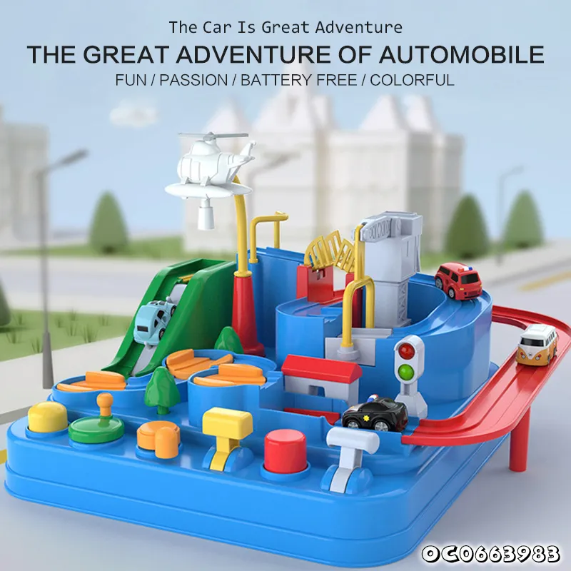 Hand Eye Coordination Toys Handheld Slot Car Race Tracks Sets for Boys Car Adventure Game Desktop Toys Anti Stress for 3 Age Kid