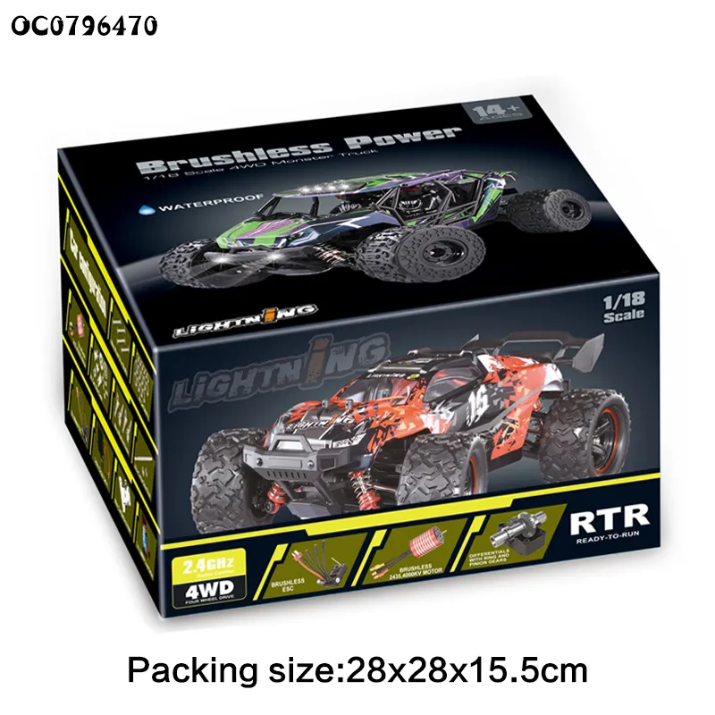 52km/H Model 1: 18 Motor Brushless Toys Kids Model Electric Wholesale Remote Control Drift RC Car