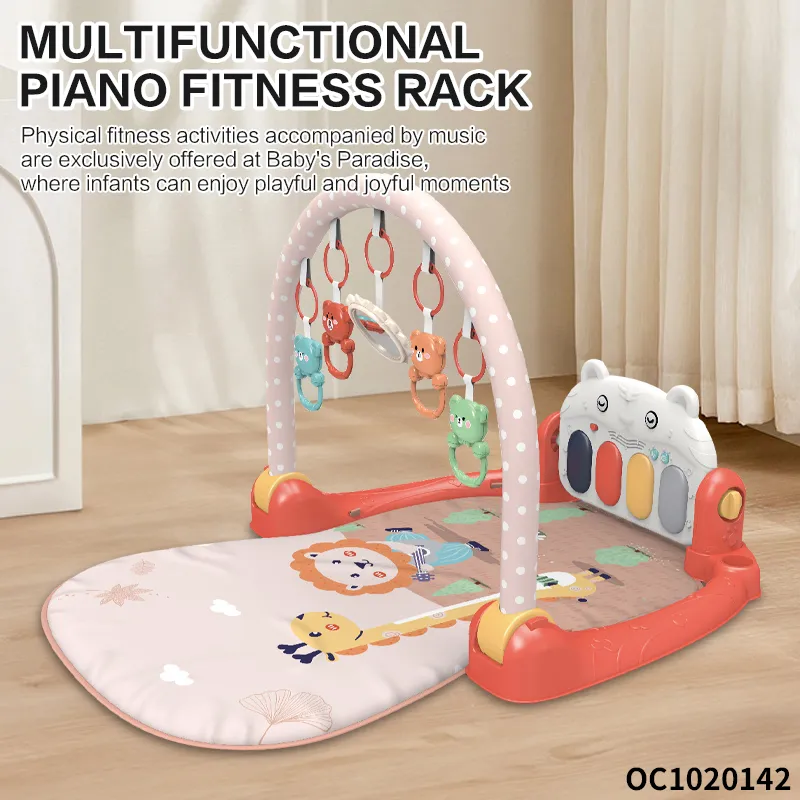 Wholesale Baby Waterproof Play Gym Mat Baby Floor Mat Baby Activity Mat Musical Hanging Rattle Mat with Pedal Piano