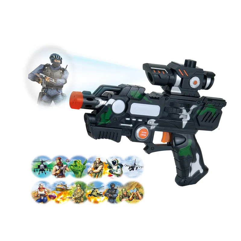Kids Interactive Projection Games Electric Toy Shoot Gun Toy with Music