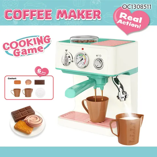 Wholesale Dessert Store Pretend Coffee Machine Plastic Pretend Food Role Play Kitchen Tool Toys for Kids