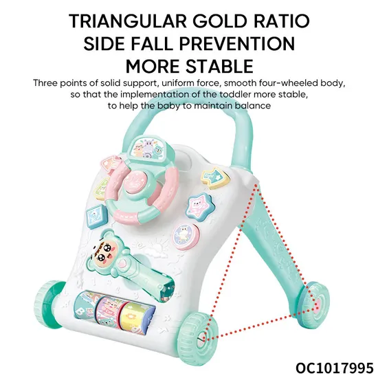 Wholesale Infant Cheap Price Plastic Musical Wheel Toy Learning Assistant Educational Baby Walker Manufacturer