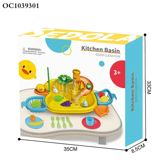 Wholesale Cutting Fruit and Vegetables Baby Pretend Play Toy Wash Set Spray Children's Plastic Kitchen Toy with Plates