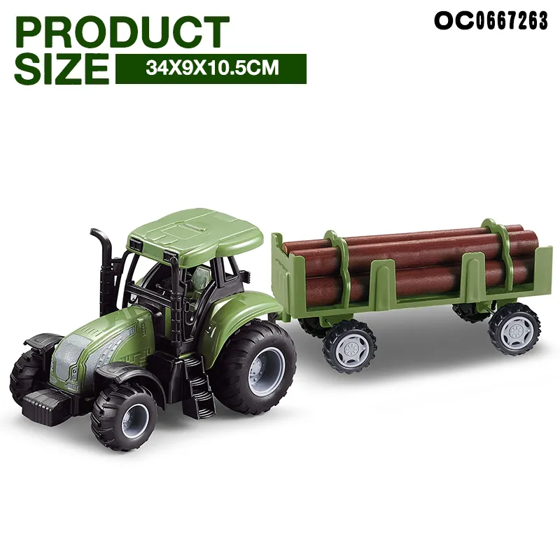 Wholesale Transportation Wood and Construction Remote Control Electronics RC Farm Car Toy Tractor for Children Kids