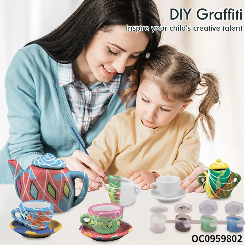 Design Cup Doodle Hand Ceramic Painting Art and Craft DIY Montessori Educational Creative Toys for Kids