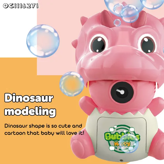 Wholesale Summer Outdoor Products Electronics Item Plastic LED Bubble Making Machine Dinosaur Shape Toys