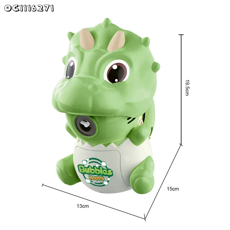 Wholesale Summer Outdoor Products Electronics Item Plastic LED Bubble Making Machine Dinosaur Shape Toys