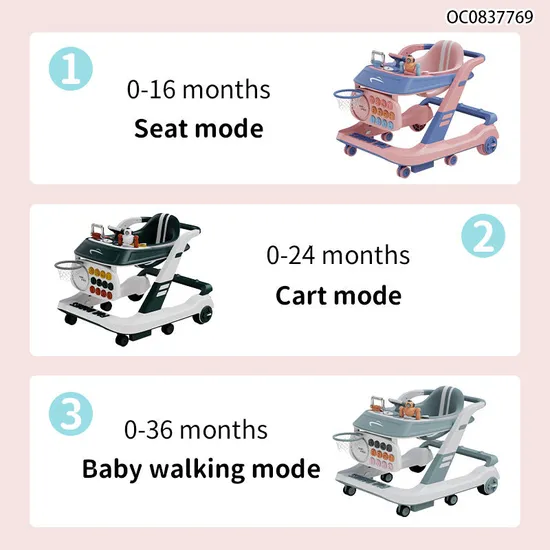 Wholesale Educational New Design Basketball Hoop Toys Musical Standing Baby Walker with Wheels and Seat