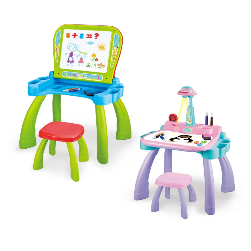 Children LED Light Wholesale Magnetic Writing Drawing Projector Painting Smart Table Board for Kids