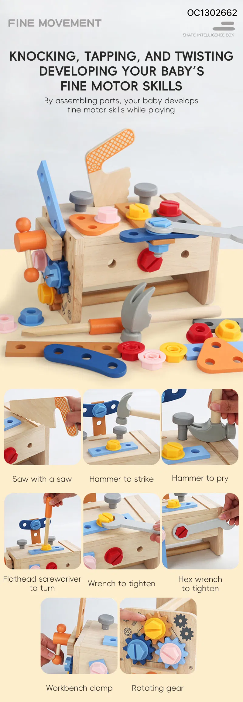 Little Engineer Kids Assembly DIY Montessori Tool Box Kid Hands on Early Learning Screw Set and Nuts Plastic 2026 Assembling Tool Toy