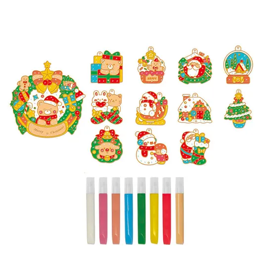 Wholesale DIY Handmade Graffiti Toys Custom Crystal Decoration Pendant Keychain Christmas Items Montessori Educational Toy for Kids