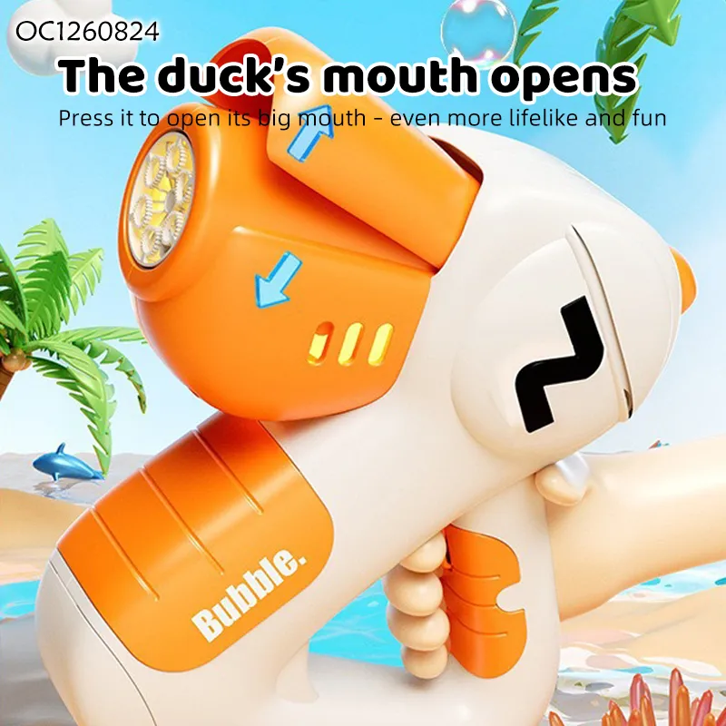 Wholesale Summer Beach 2026 Trendy Children Handled Electric Animal Cute Rechargeable USB Bubble Machine Toys Gun for Kids